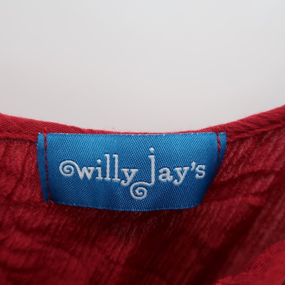 Willy Jay's Red Cold Shoulder Embroidered Dress - Picture 3 of 6